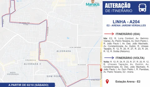 Itinerário da linha A204 Jardim Versalles é alterado a partir deste sábado; veja o que muda