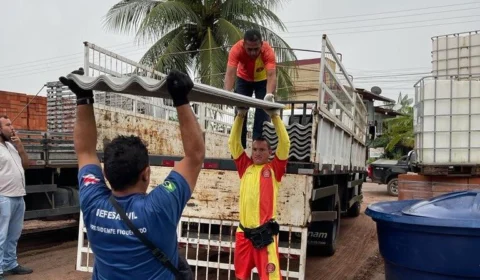 Famílias desabrigadas após temporal em município do AM são socorridas através de força-tarefa