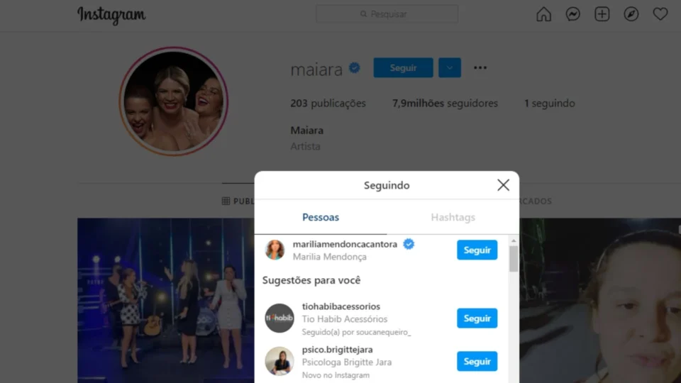 Para homenagear Marília Mendonça, Maiara segue apenas a cantora no Instagram