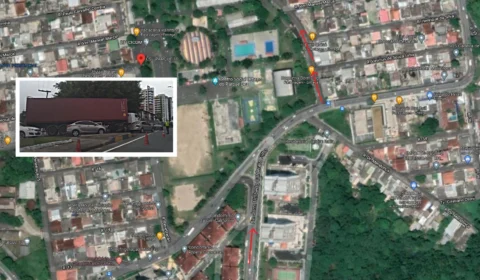 Veja opções de tráfego em outras ruas após carreta ter pane mecânica na Av. Maneca Marques, em Manaus