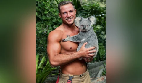 FOTOS: na Austrália, bombeiros posam sem camisa e com animais para calendário solidário