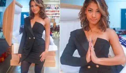 Influencer é ‘cancelada na internet’ após divulgar fotos com poses em frente ao caixão do pai