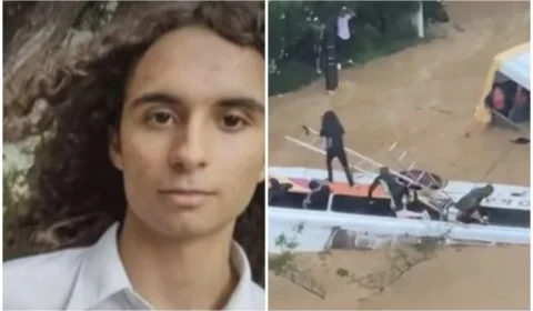 Família reconhece adolescente em imagens de dois ônibus sendo arrastados, em Petrópolis-RJ; jovem ainda está desaparecido
