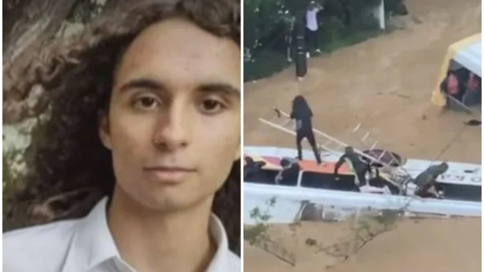 Família reconhece adolescente em imagens de dois ônibus sendo arrastados, em Petrópolis-RJ; jovem ainda está desaparecido