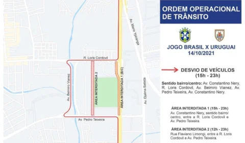 Em Manaus, por conta do jogo do Brasil, trânsito no entorno da Arena da Amazônia será alterado