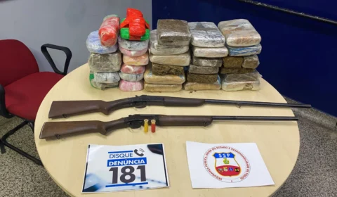 SSP-AM apreende 32 quilos de cocaína e duas espingardas, na Zona Oeste de Manaus