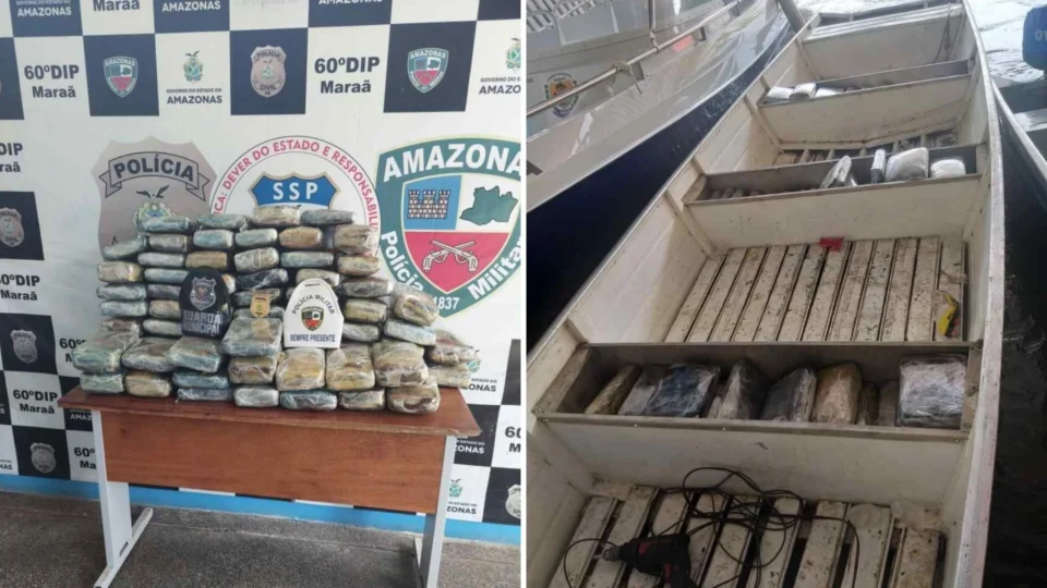 Mais de 82 kg de maconha é apreendida dentro de uma canoa, em Maraã-AM