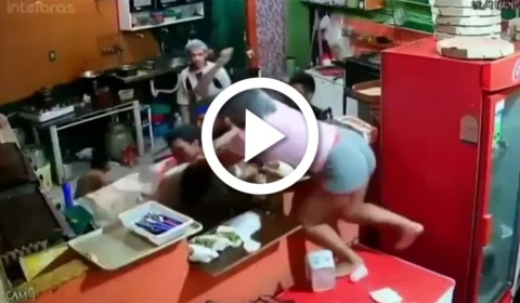 VÍDEO: ladrão é preso após assalto à lanchonete em Manaus