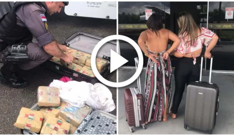 VÍDEO: mulher é presa com quase 20kg de drogas em mala no aeroclube de Manaus