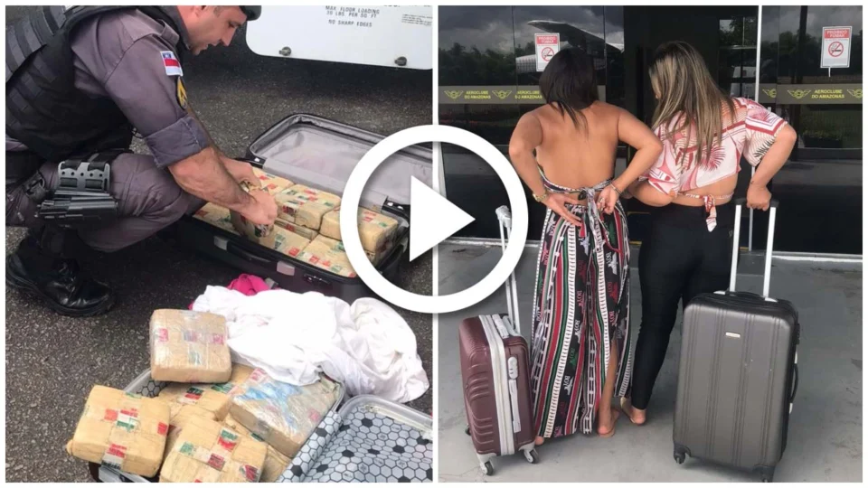 VÍDEO: mulher é presa com quase 20kg de drogas em mala no aeroclube de Manaus