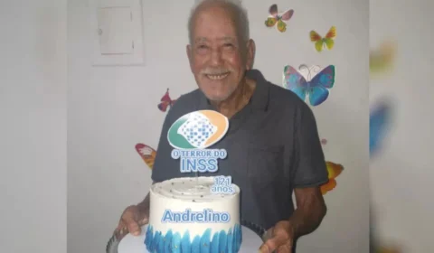 Em Goiás, idoso comemora 121 anos com bolo temático: ‘O terror do INSS’