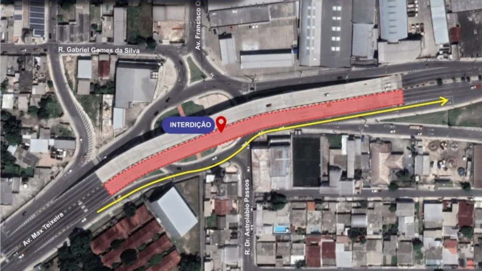 Em Manaus, alça do viaduto do Manoa será interditada neste fim de semana