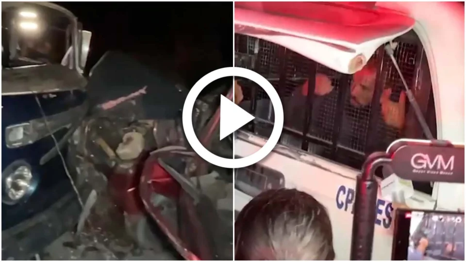 VÍDEO: colisão entre veículos deixa motorista ferido na Zona Leste de Manaus