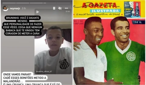 Criança é hostilizada por torcedores do Santos após ganhar blusa do Palmeiras; Neymar e Pelé defendem garoto