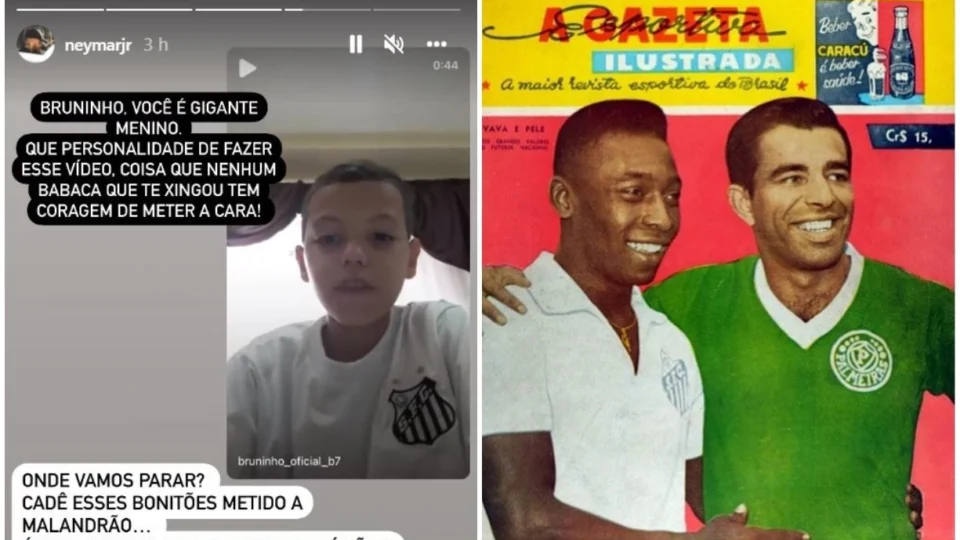 Criança é hostilizada por torcedores do Santos após ganhar blusa do Palmeiras; Neymar e Pelé defendem garoto