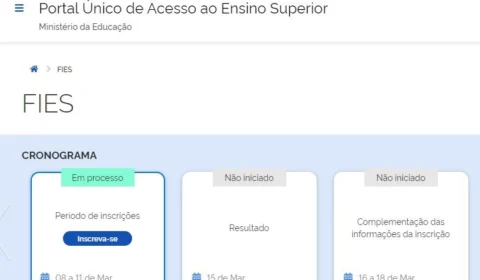 Inscrições do primeiro Fies de 2022 vão até próxima sexta-feira