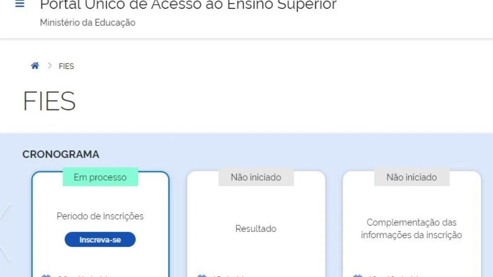 Inscrições do primeiro Fies de 2022 vão até próxima sexta-feira