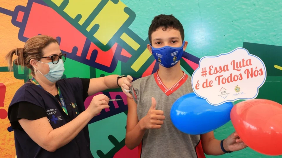 Crianças de 5 a 11 anos  com comorbidades e deficiências começam a ser vacinadas nesta segunda-feira, em Manaus