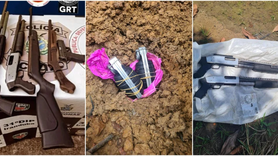 Sete homens são presos com armas, drogas e granadas no município de Iranduba-AM