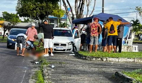 Carro invade calçada e atropela casal na Zona Norte de Manaus