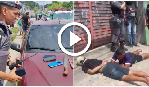 VÍDEO: quatro homens e uma mulher grávida são presos na Zona Leste de Manaus