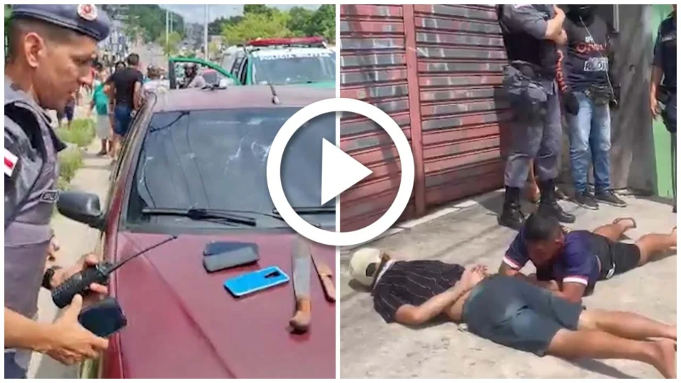 VÍDEO: quatro homens e uma mulher grávida são presos na Zona Leste de Manaus