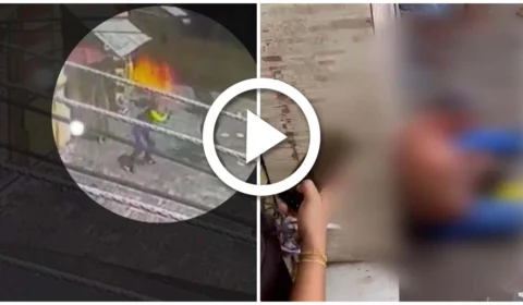 VÍDEO: suspeito joga gasolina e ateia fogo em lotérica no Centro de Manaus