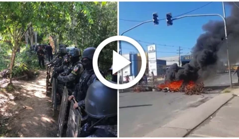 VÍDEO: ocupantes retirados de invasão fecham avenida em protesto na Zona Norte de Manaus