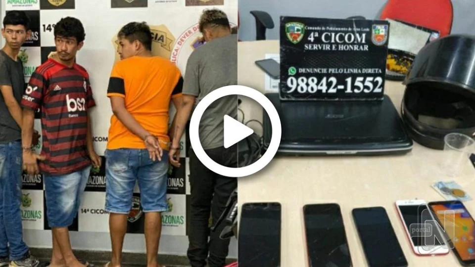 Quarteto é preso após assaltar passageiros de ônibus da linha 652, em Manaus