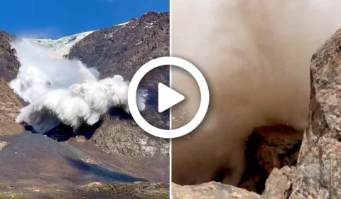 VÍDEO: turista registra avalanche até ser atingido por ela no Quirguistão, na Ásia Central