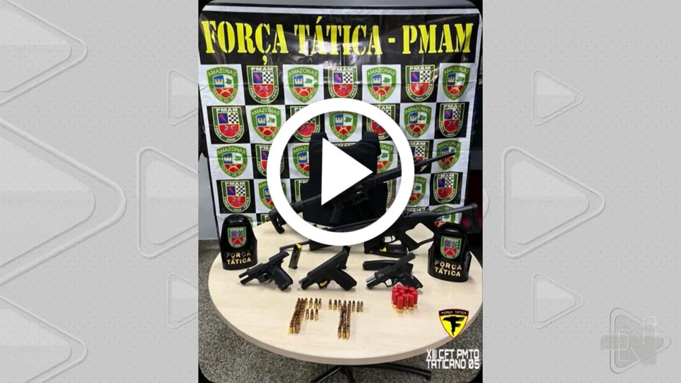 VÍDEO: homem é preso suspeito de armazenar arsenal de armas e munições em terreno na Zona Oeste de Manaus
