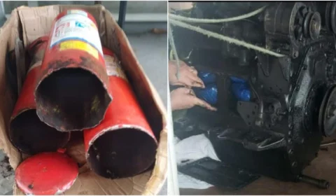 Mais de 30 quilos de drogas são apreendidas em extintores de incêndio e motor de barco no Amazonas