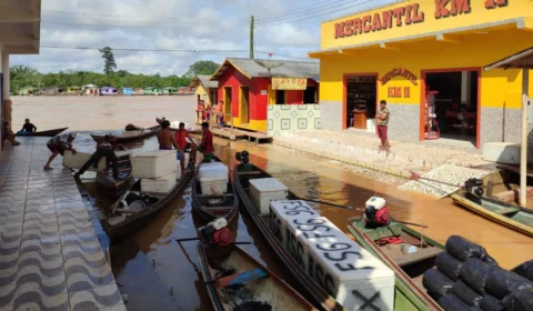 Cheia no AM: bacia do Juruá e Purus ultrapassa cota de transbordo; Madeira, Solimões e Negro apresentam status de Atenção