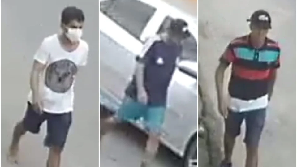 Polícia divulga imagem de trio envolvido no assassinato de ajudante de pedreiro, em Manaus