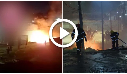 VÍDEO: moradores fecham rua e queimam madeiras no Bairro Santo Agostinho, Zona Oeste de Manaus