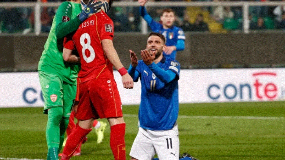 Itália perde para Macedônia por 1 a 0 e está fora da Copa do Mundo no Catar