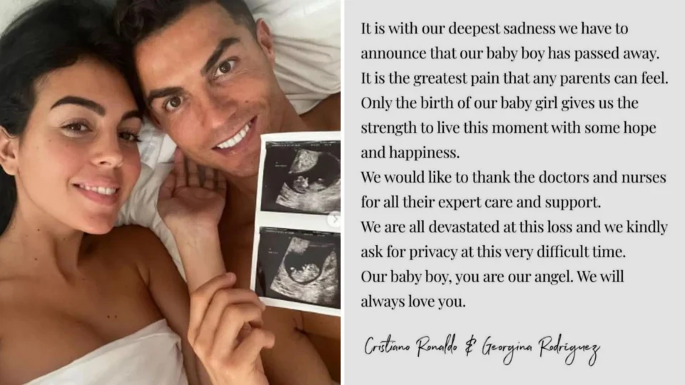 Cristiano Ronaldo lamenta morte de um dos filhos durante parto