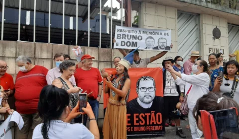 VÍDEO: manifestantes denunciam invasões no Vale do Javari, no AM, e pedem justiça por Dom e Bruno