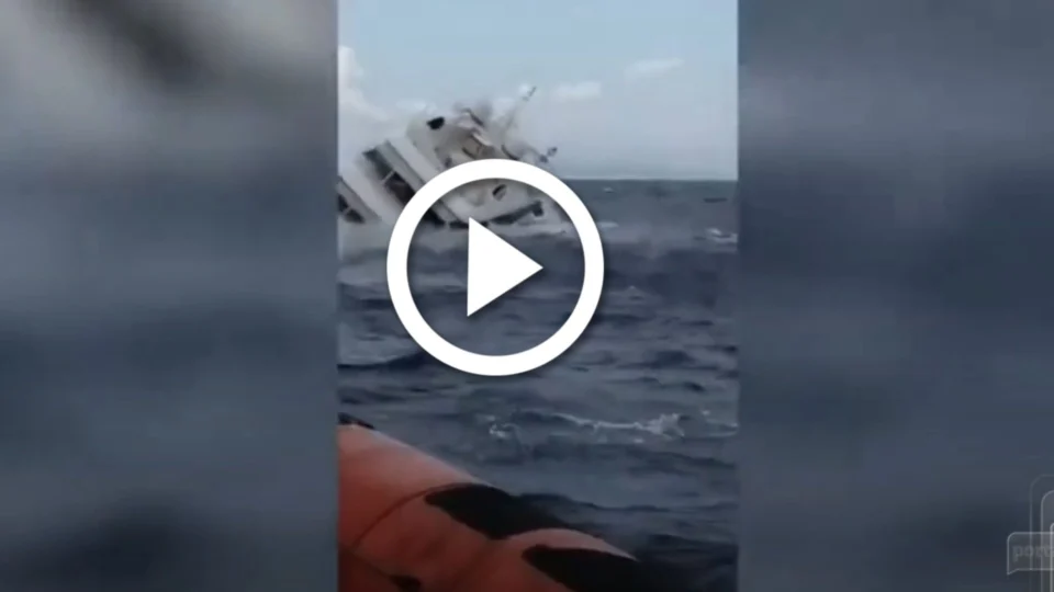 VÍDEO: Iate luxuoso com 9 passageiros afunda no Mar Mediterrâneo, na Itália