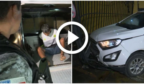 VÍDEO: suspeitos roubam carro e colidem com autoescola na Zona Sul de Manaus
