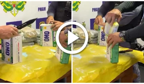 VÍDEO: polícia apreende drogas em caixas de sabão em pó em Coari, interior do Amazonas