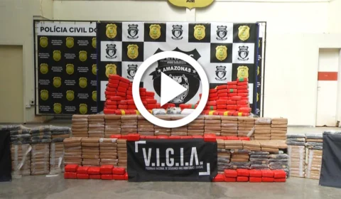 VÍDEO: uma tonelada de cocaína é apreendida pela polícia no interior do Amazonas