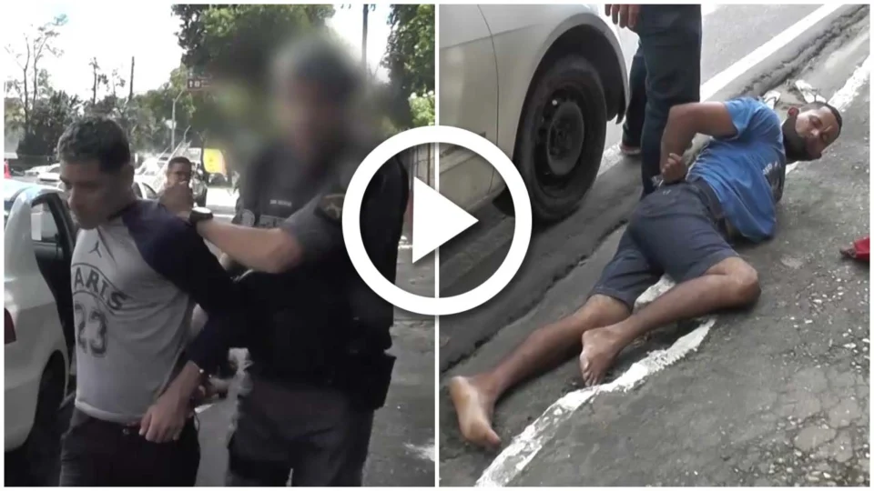 VÍDEO: dois suspeitos são presos ao trocar tiros com a polícia na Zona Centro-Sul de Manaus