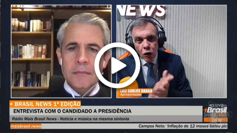 VÍDEO: candidato a presidente Felipe D’avila é entrevistado na rádio Mais Brasil News nesta terça