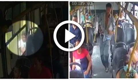 VÍDEO: passageiro se joga de ônibus em movimento ao perceber assalto no coletivo, na Zona Sul de Manaus