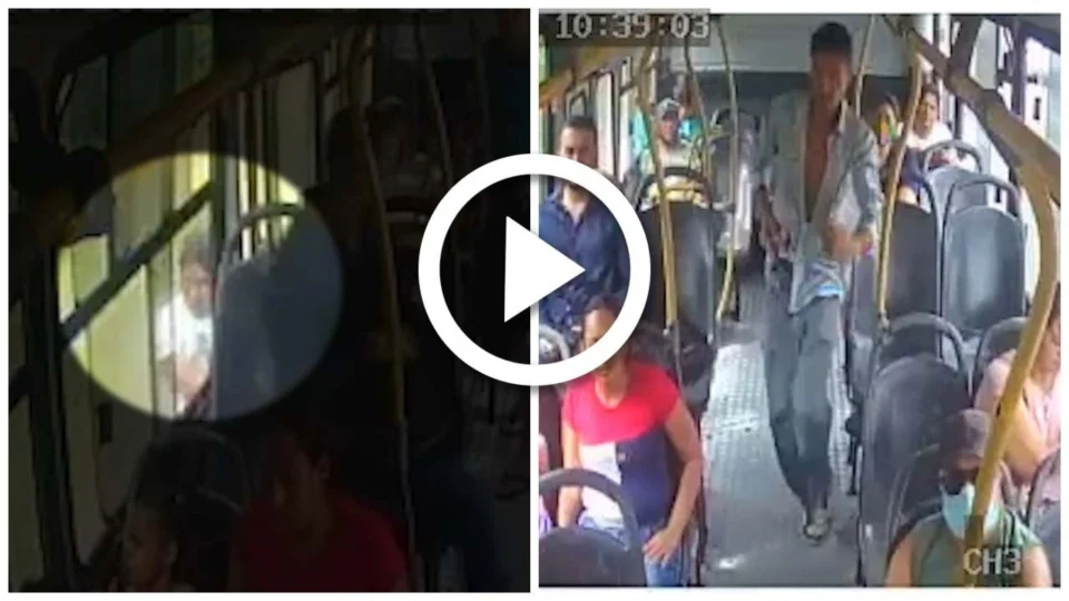 VÍDEO: passageiro se joga de ônibus em movimento ao perceber assalto no coletivo, na Zona Sul de Manaus