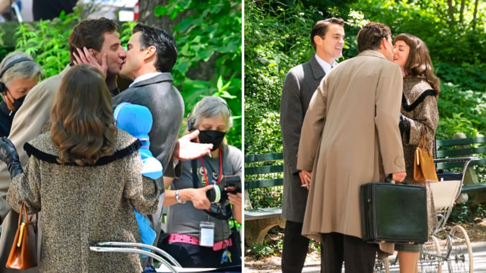 Bradley Cooper e Matt Bomer gravam beijo no Central Park, em Nova York