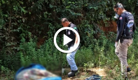 VÍDEO: corpo é encontrado com 34 perfurações de arma branca em área de mata na Ponta Negra, em Manaus