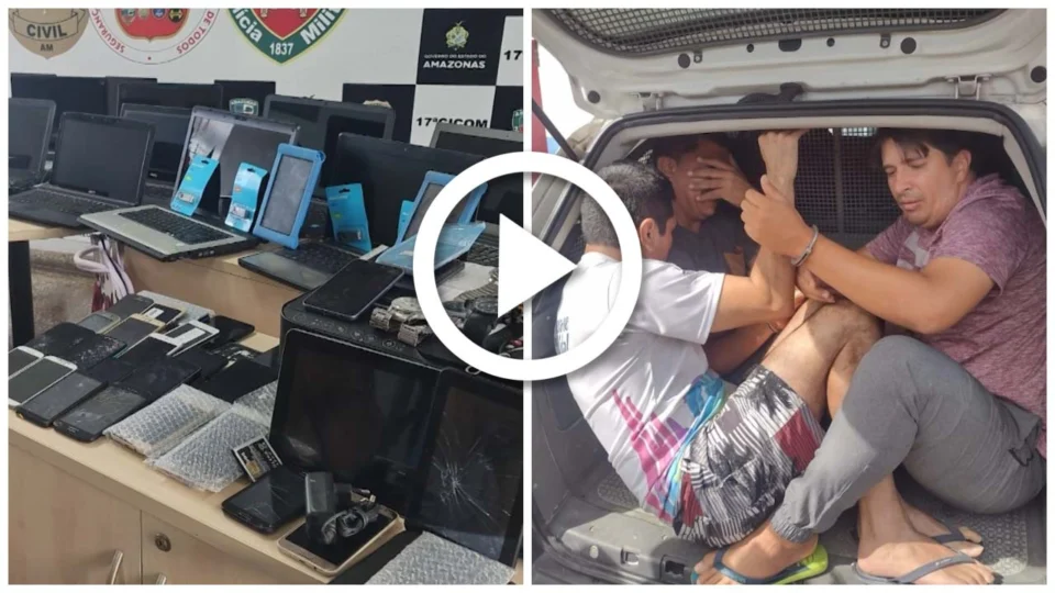 VÍDEO: trio é preso por estelionato contra sites de compras em Manaus