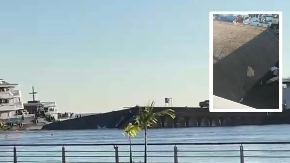 VÍDEO: parte de cais flutuante do Porto de Manaus afunda